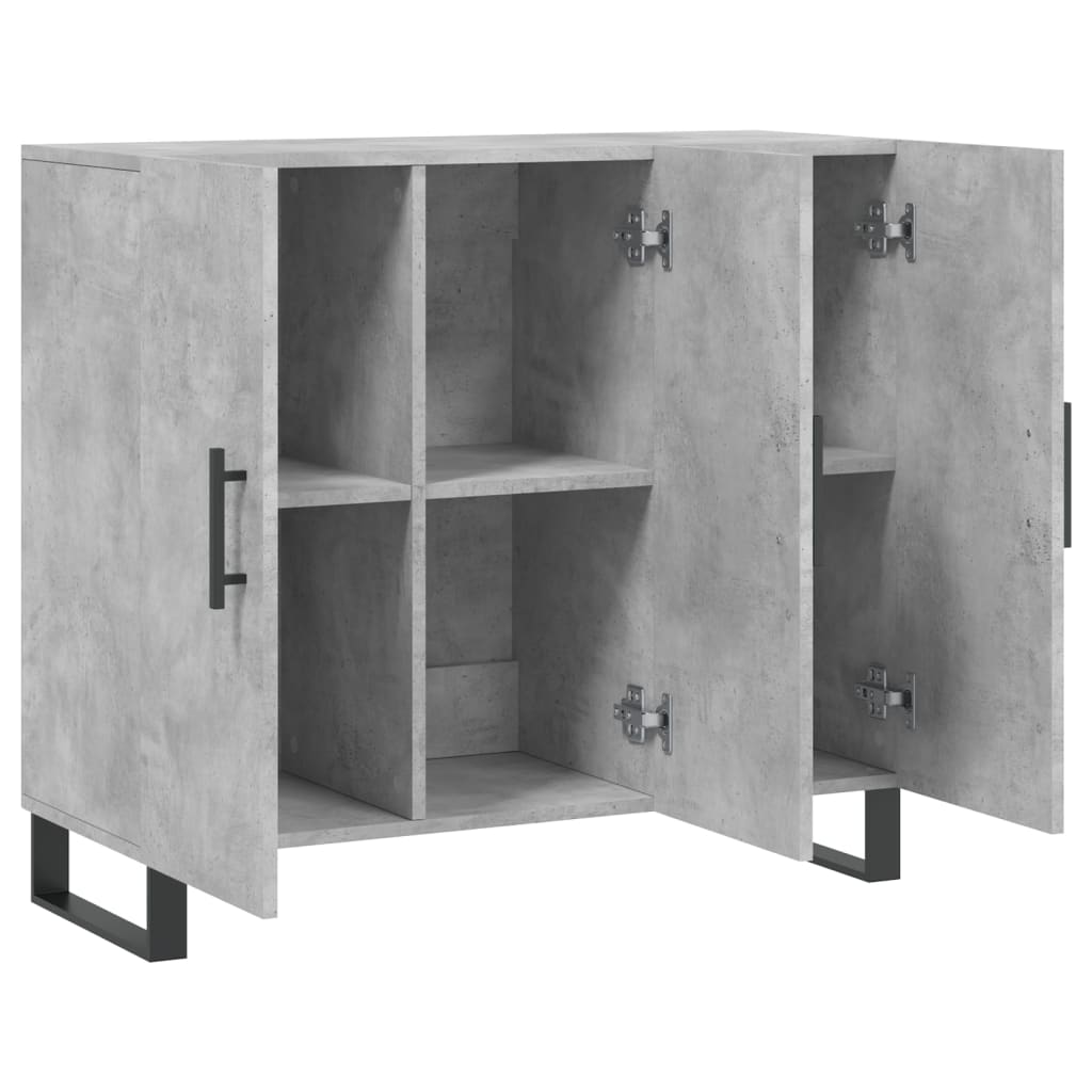 Credenza grigio cemento 90x34x80 cm in multistrato