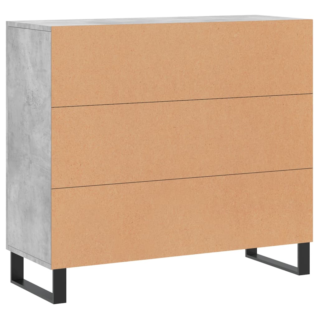 Credenza grigio cemento 90x34x80 cm in multistrato