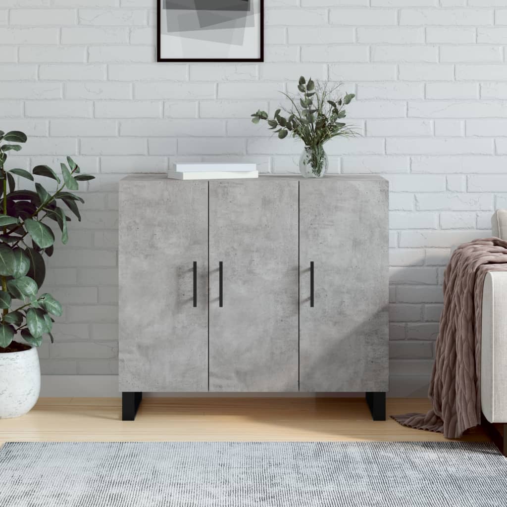 Credenza grigio cemento 90x34x80 cm in multistrato