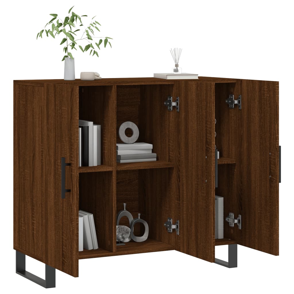 Buffet brown oak 90x34x80 cm engineering wood