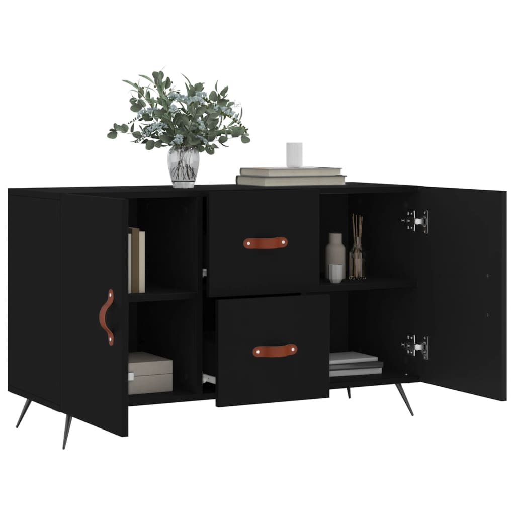 Schwarzes Buffet 100x36x60 cm Engineering Holz