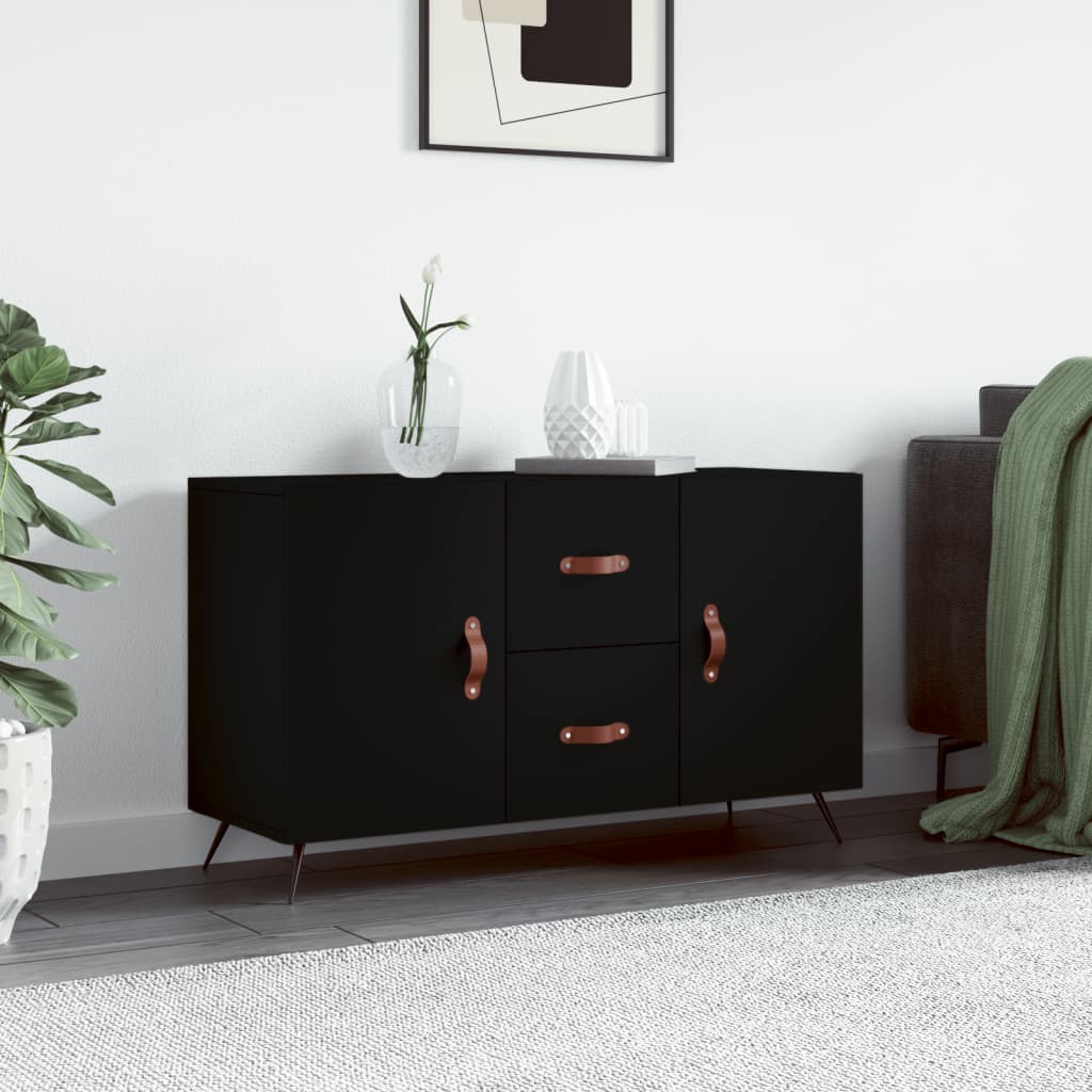 Credenza nera 100x36x60 cm in derivati ​​del legno