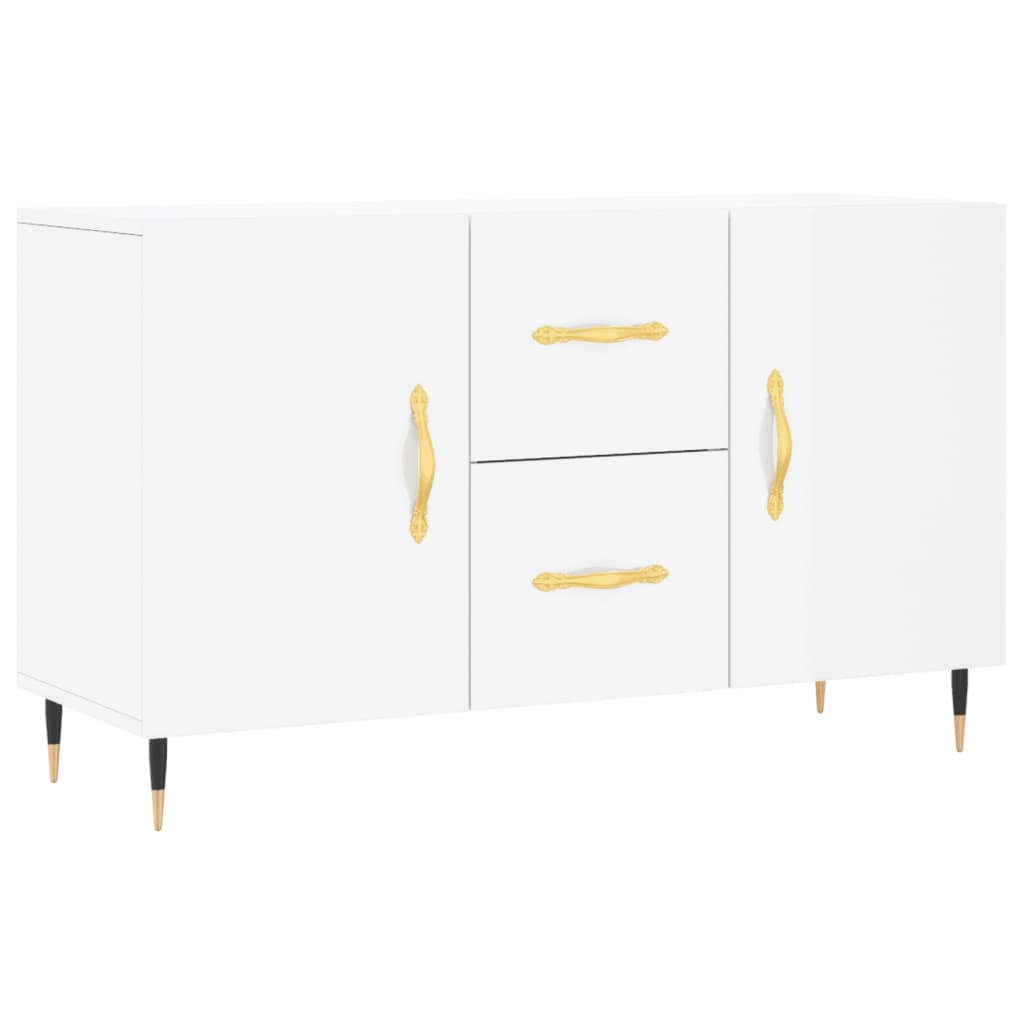 Buffet blanc brillant 100x36x60 cm bois d'ingénierie