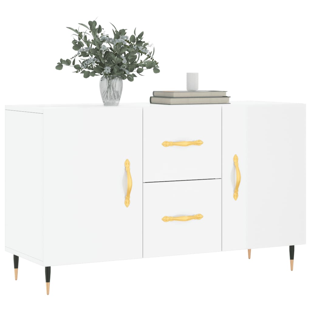 Credenza bianca lucida 100x36x60 cm in multistrato