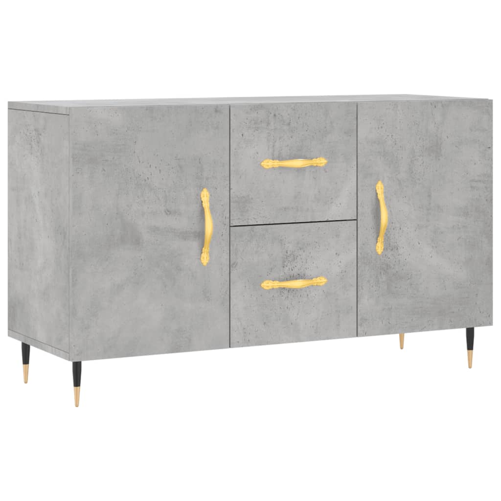 Buffet gris béton 100x36x60 cm bois d'ingénierie