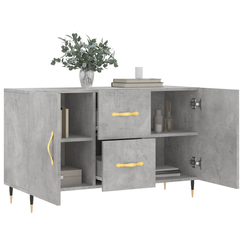 Credenza grigio cemento 100x36x60 cm in multistrato