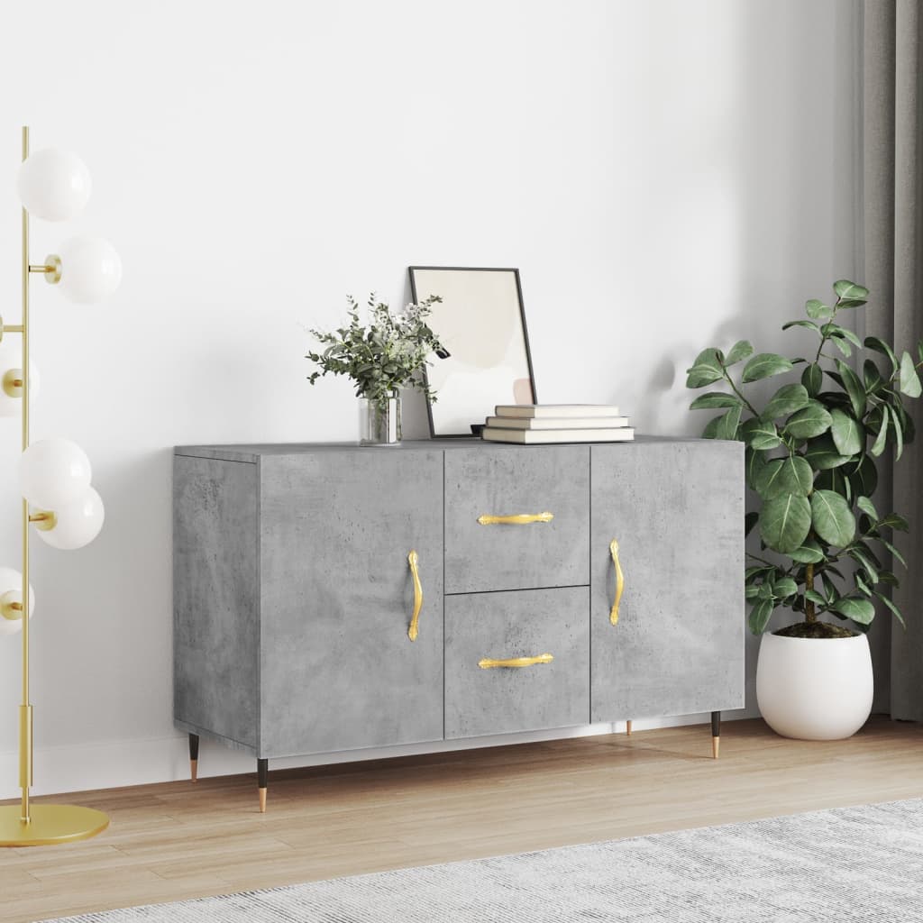 Credenza grigio cemento 100x36x60 cm in multistrato