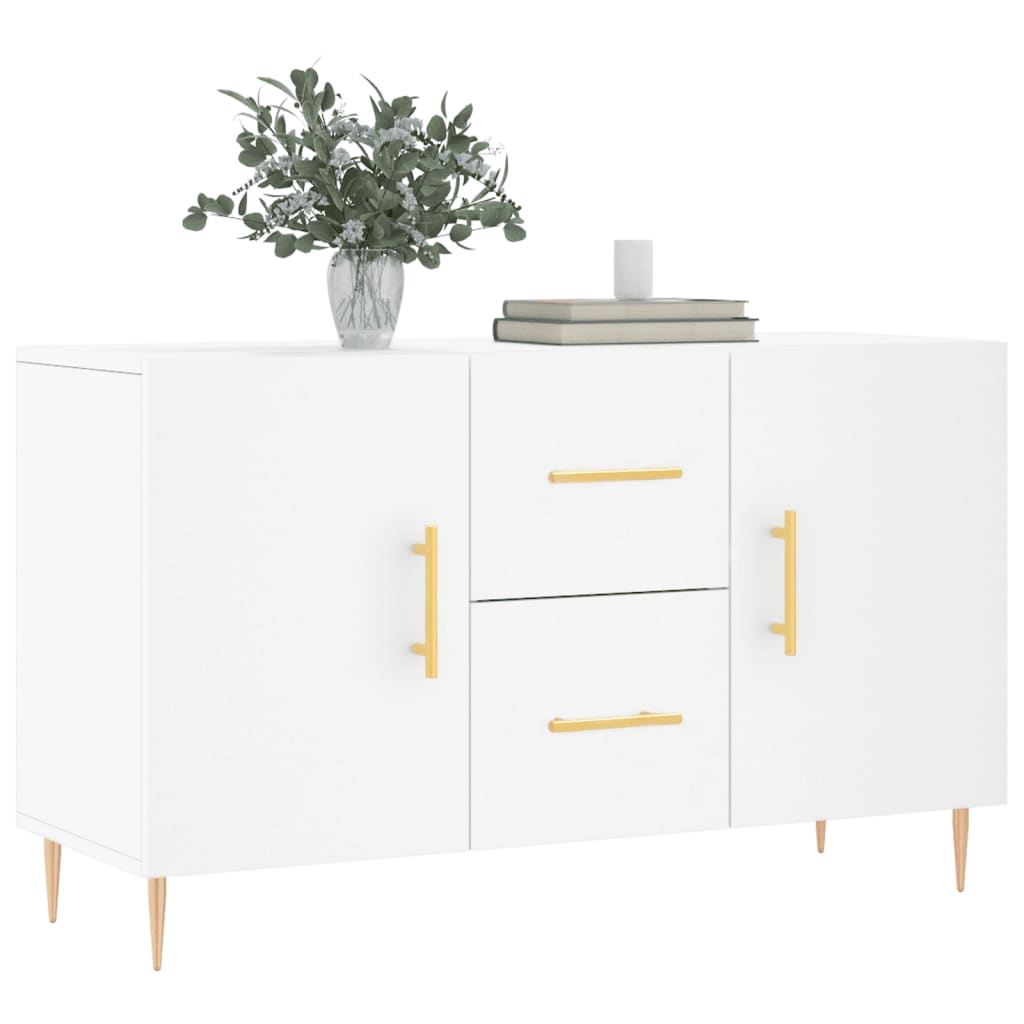 Credenza bianca 100x36x60 cm in derivati ​​del legno