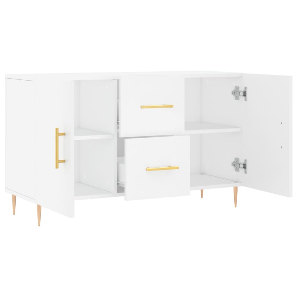 Credenza bianca 100x36x60 cm in derivati ​​del legno