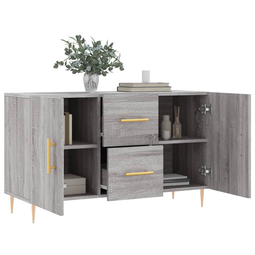 Credenza Sonoma grigia 100x36x60 cm in derivati ​​del legno