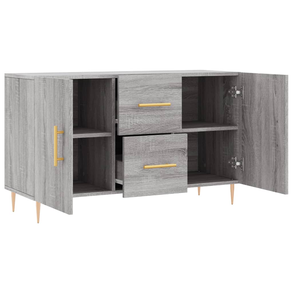 Credenza Sonoma grigia 100x36x60 cm in derivati ​​del legno