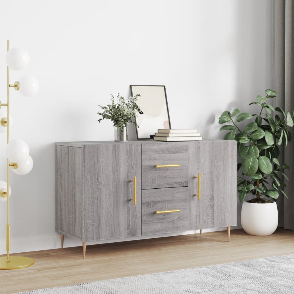 Credenza Sonoma grigia 100x36x60 cm in derivati ​​del legno