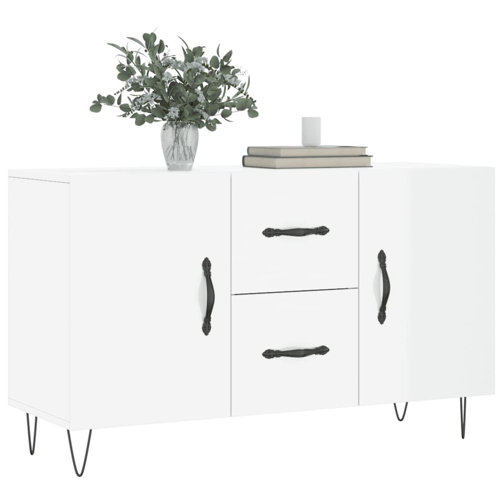 Brillantes weißes Buffet 100x36x60 cm Engineering Holz