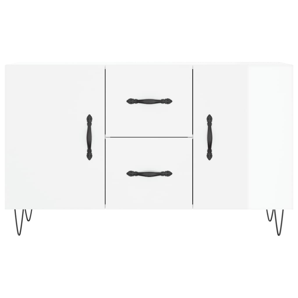 Brillantes weißes Buffet 100x36x60 cm Engineering Holz