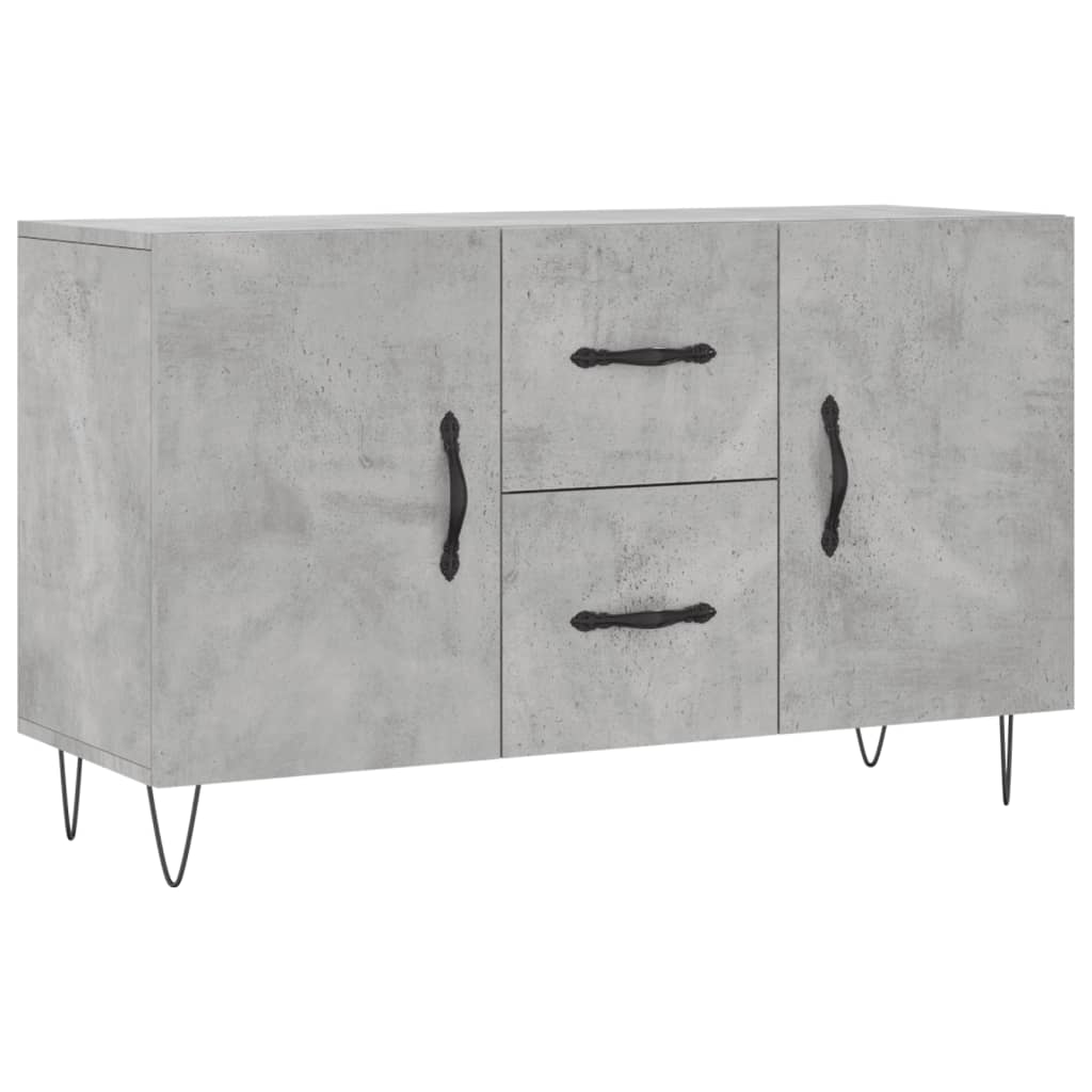 Buffet gris béton 100x36x60 cm bois d'ingénierie