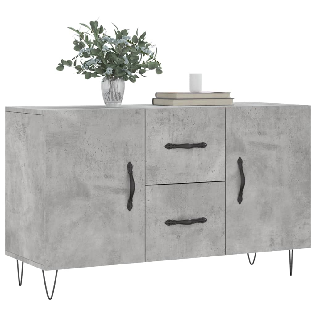 Buffet gris béton 100x36x60 cm bois d'ingénierie