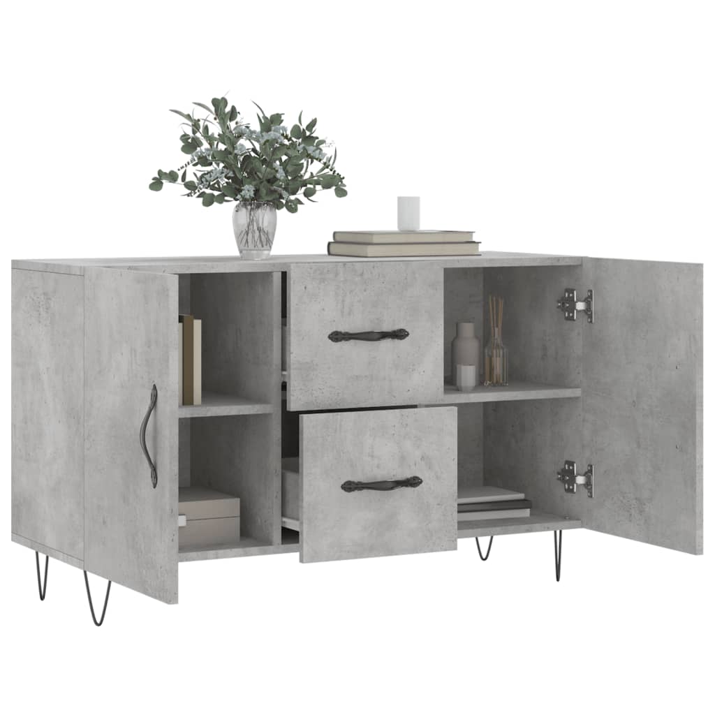 Credenza grigio cemento 100x36x60 cm in multistrato