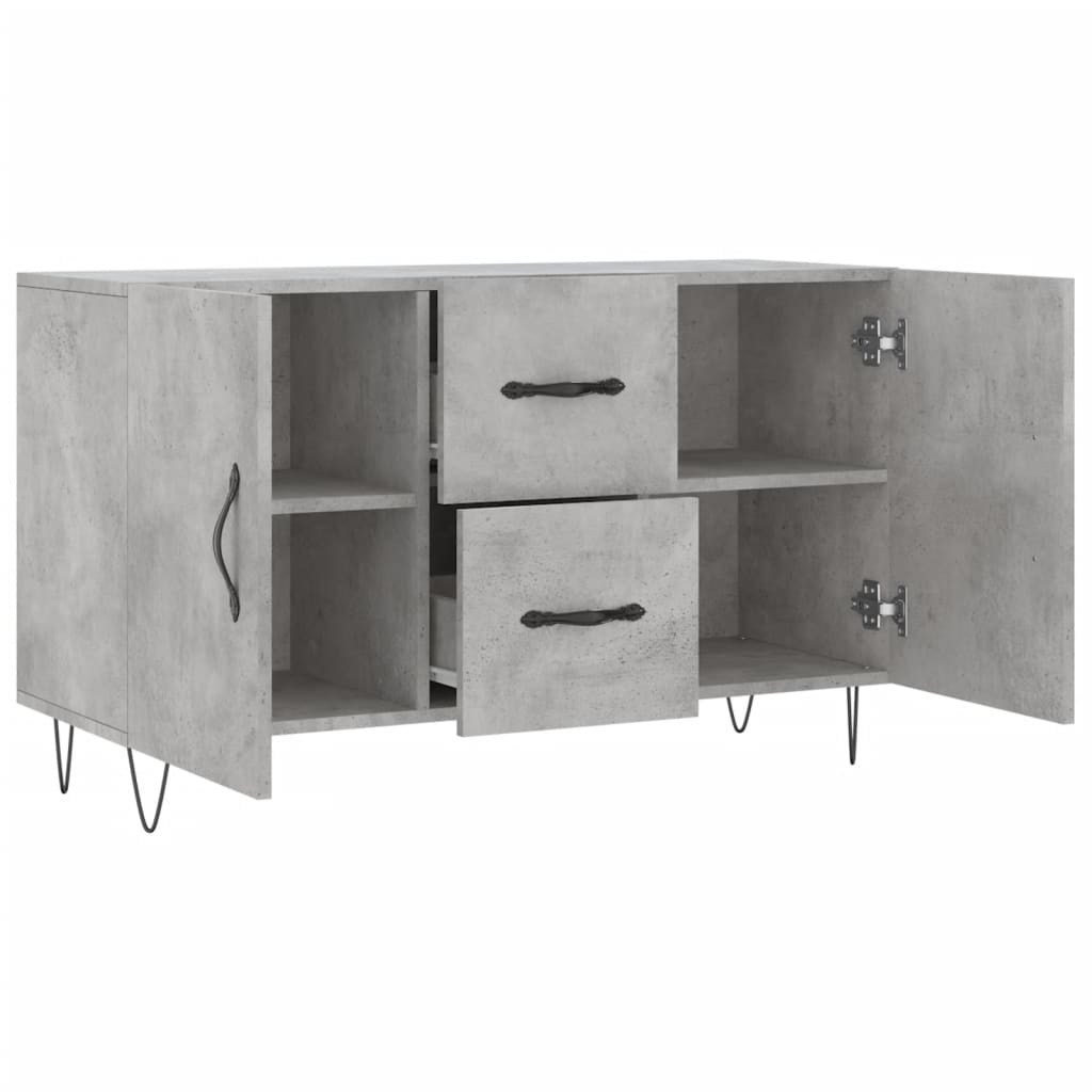 Buffet gris béton 100x36x60 cm bois d'ingénierie