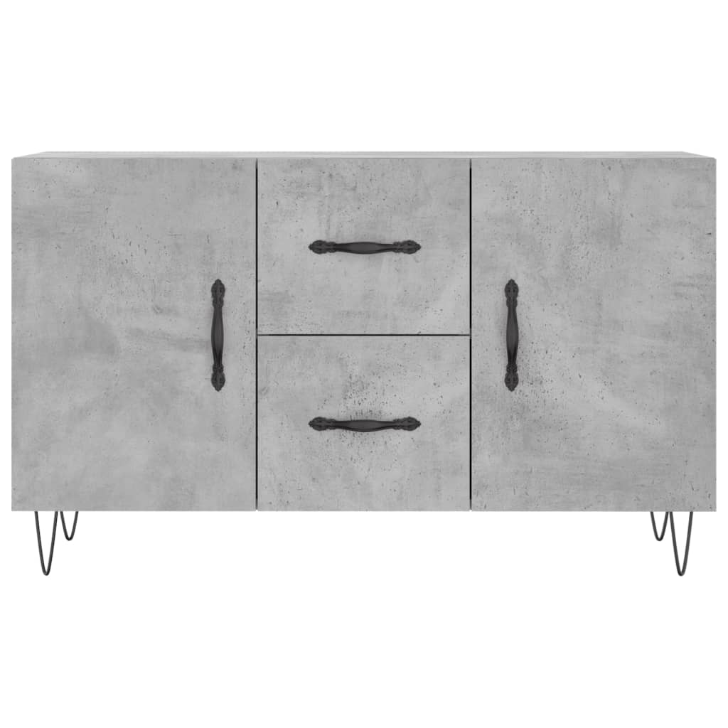 Buffet gris béton 100x36x60 cm bois d'ingénierie