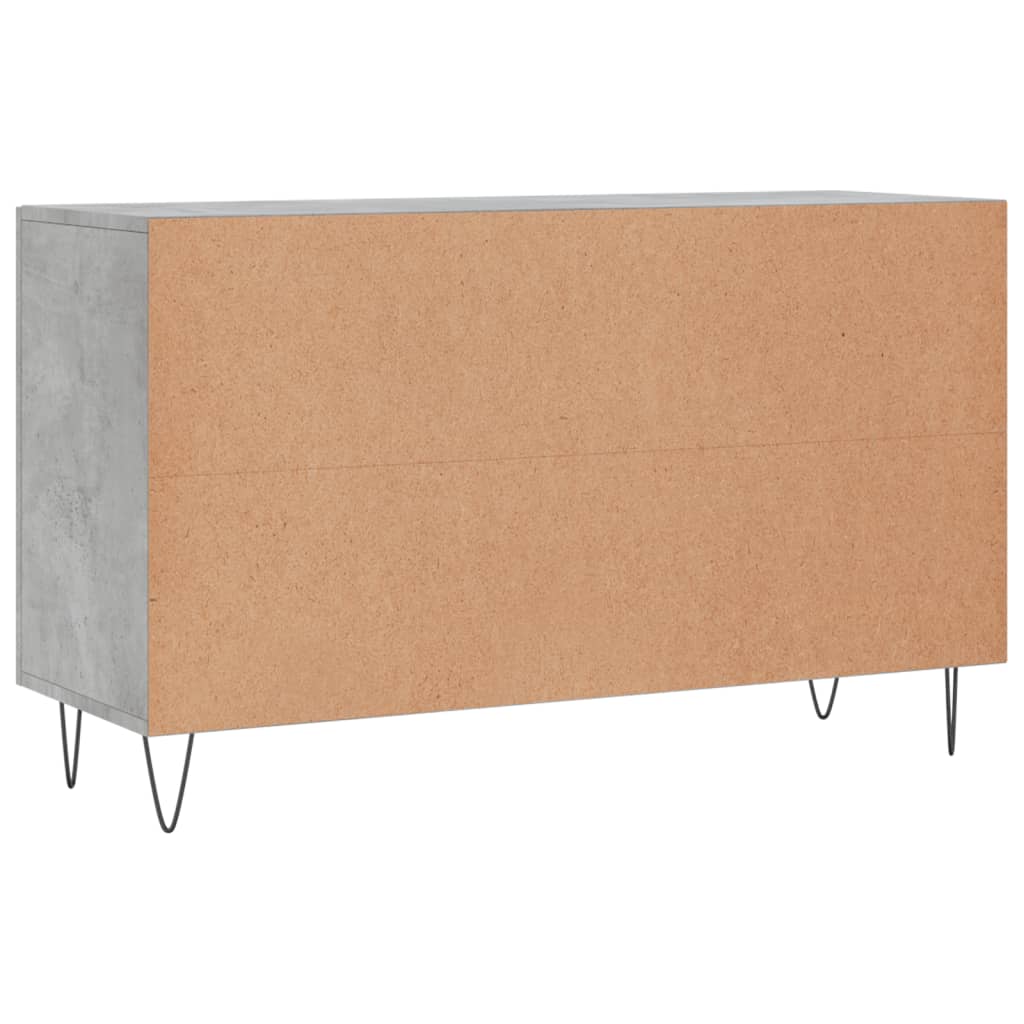 Buffet gris béton 100x36x60 cm bois d'ingénierie