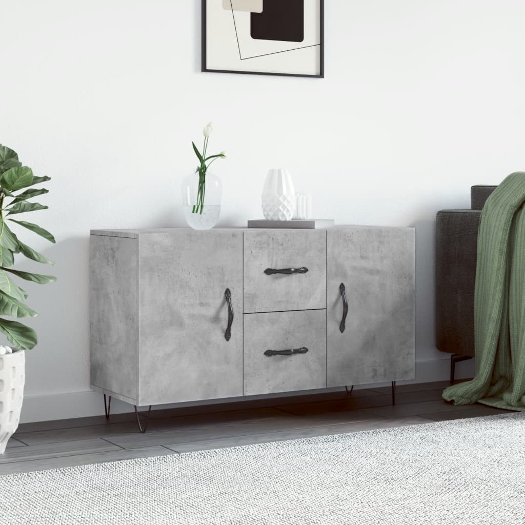 Credenza grigio cemento 100x36x60 cm in multistrato