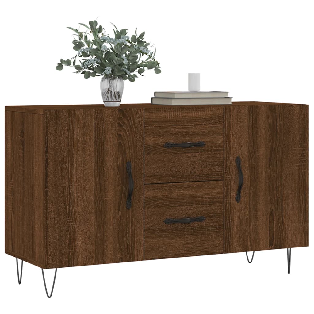 Credenza in rovere marrone 100x36x60 cm in multistrato