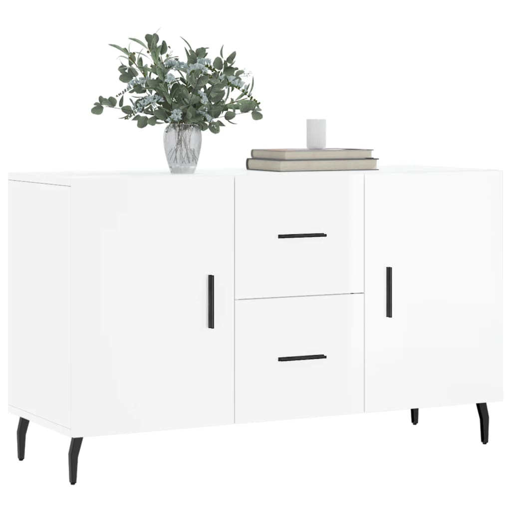 Buffet blanc brillant 100x36x60 cm bois d'ingénierie