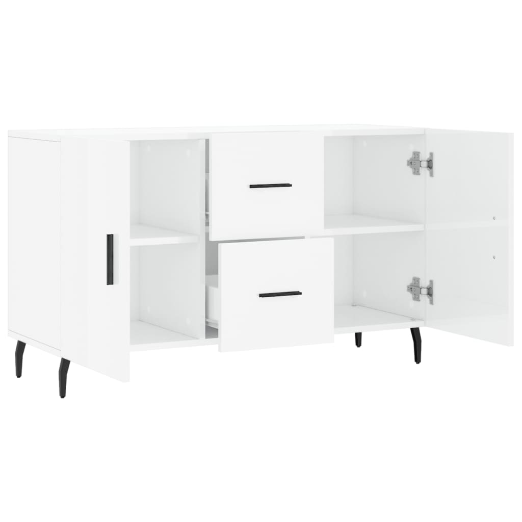 Buffet blanc brillant 100x36x60 cm bois d'ingénierie