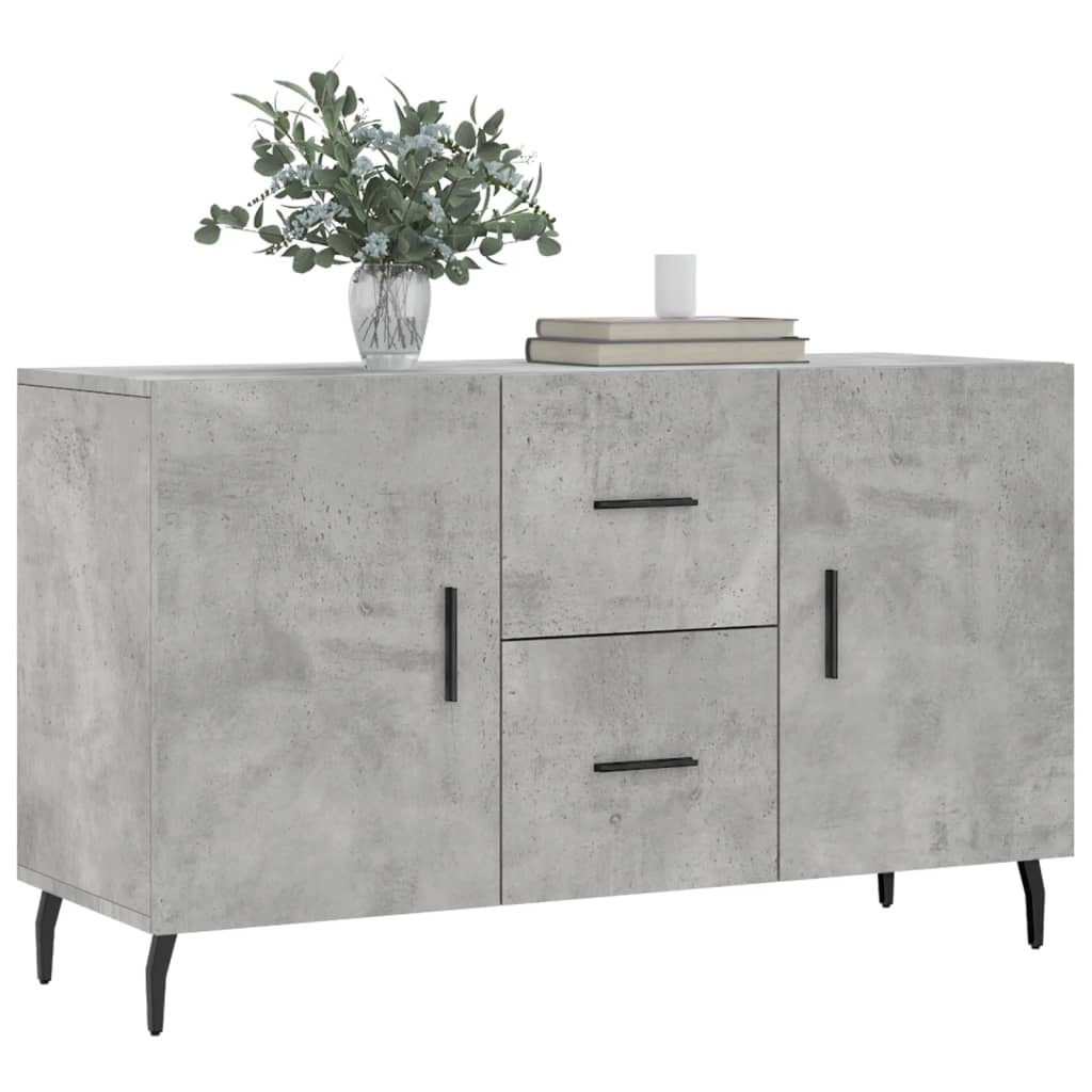 Buffet gris béton 100x36x60 cm bois d'ingénierie