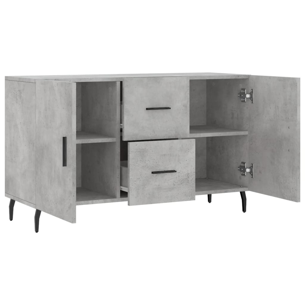 Buffet gris béton 100x36x60 cm bois d'ingénierie