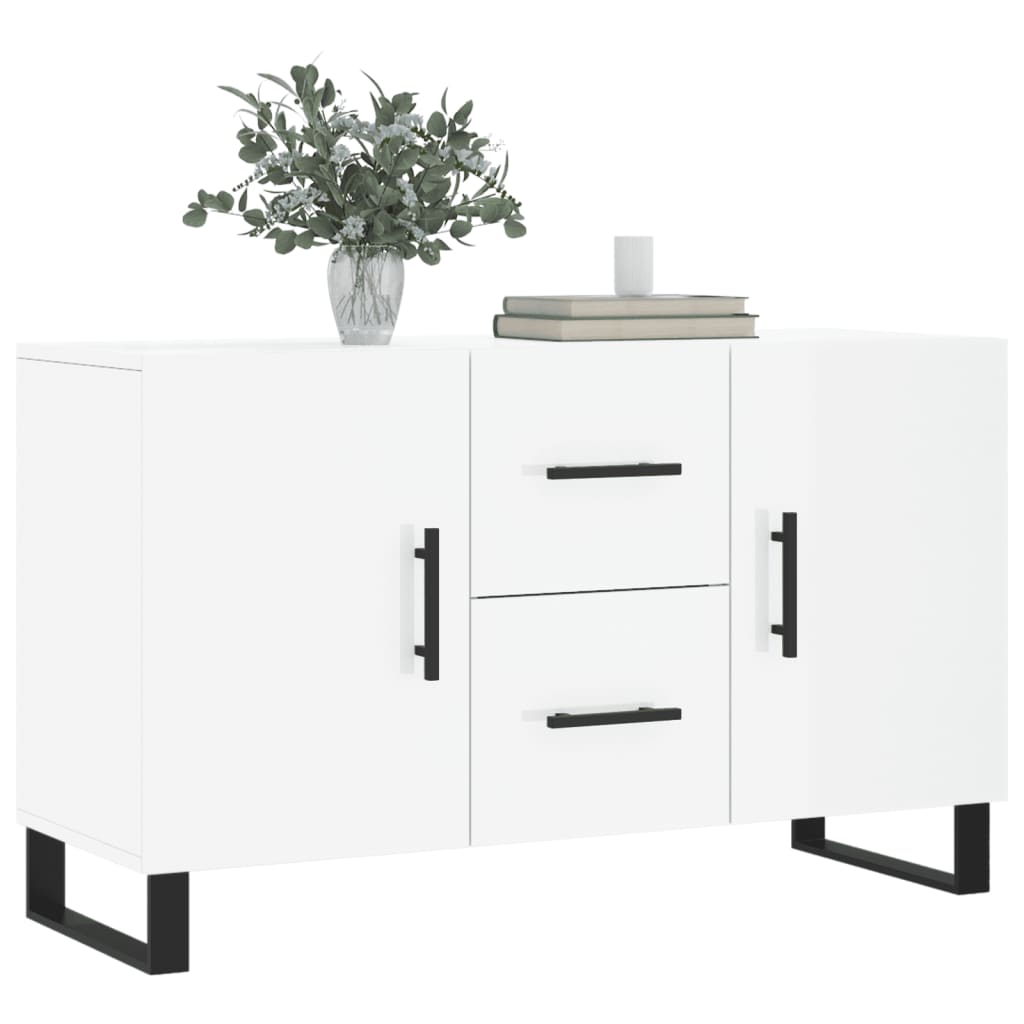 Credenza bianca lucida 100x36x60 cm in multistrato