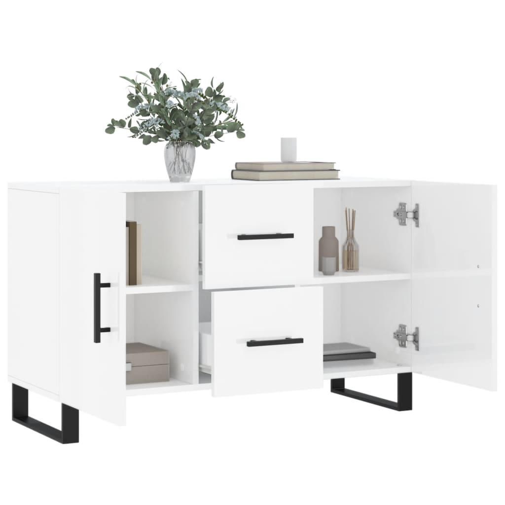 Brillantes weißes Buffet 100x36x60 cm Engineering Holz