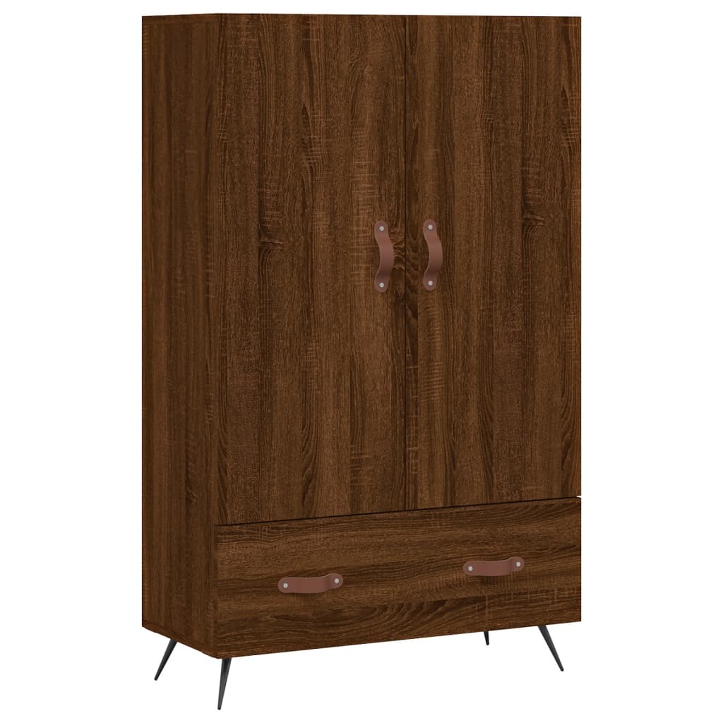 Credenza alta in rovere marrone 69,5x31x115 cm in multistrato