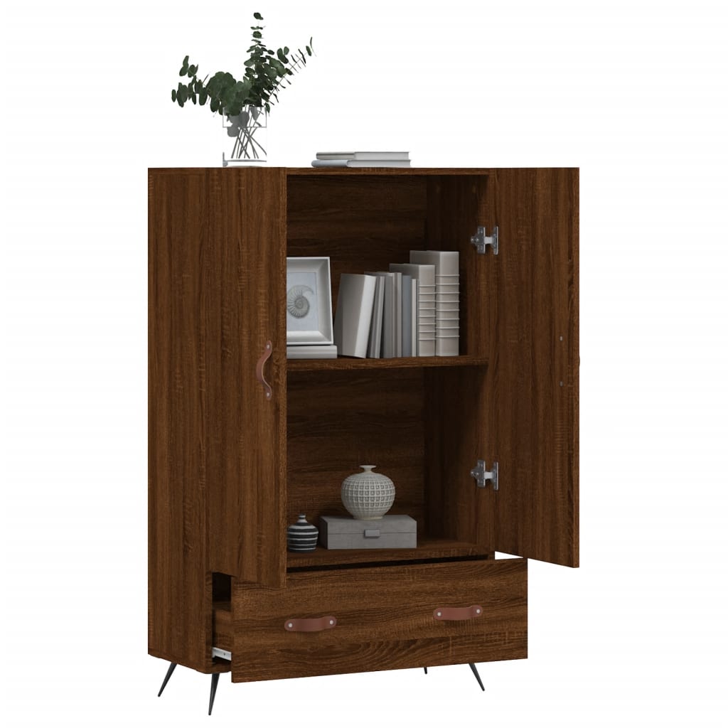 High brown oak buffet 69.5x31x115 cm Engineering wood