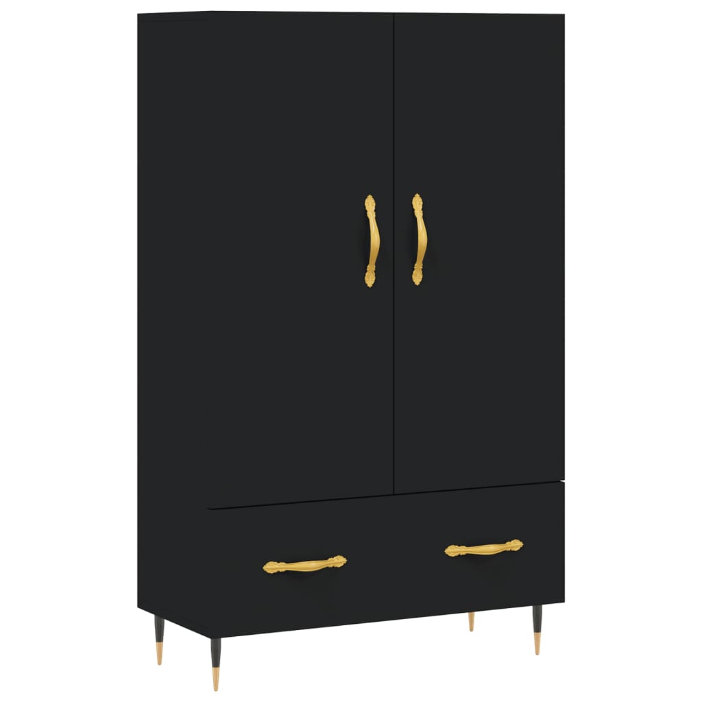 Black upper buffet 69.5x31x115 cm engineering wood