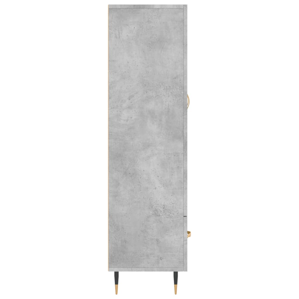 Credenza alta grigio cemento 69,5x31x115 cm in derivati ​​del legno