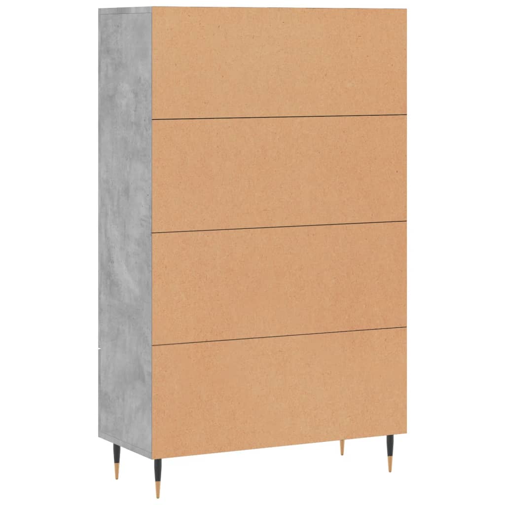 Buffet haut gris béton 69,5x31x115 cm bois d'ingénierie