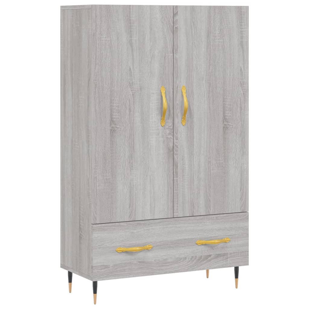 Credenza alta Sonoma grigia 69,5x31x115 cm in derivati ​​del legno