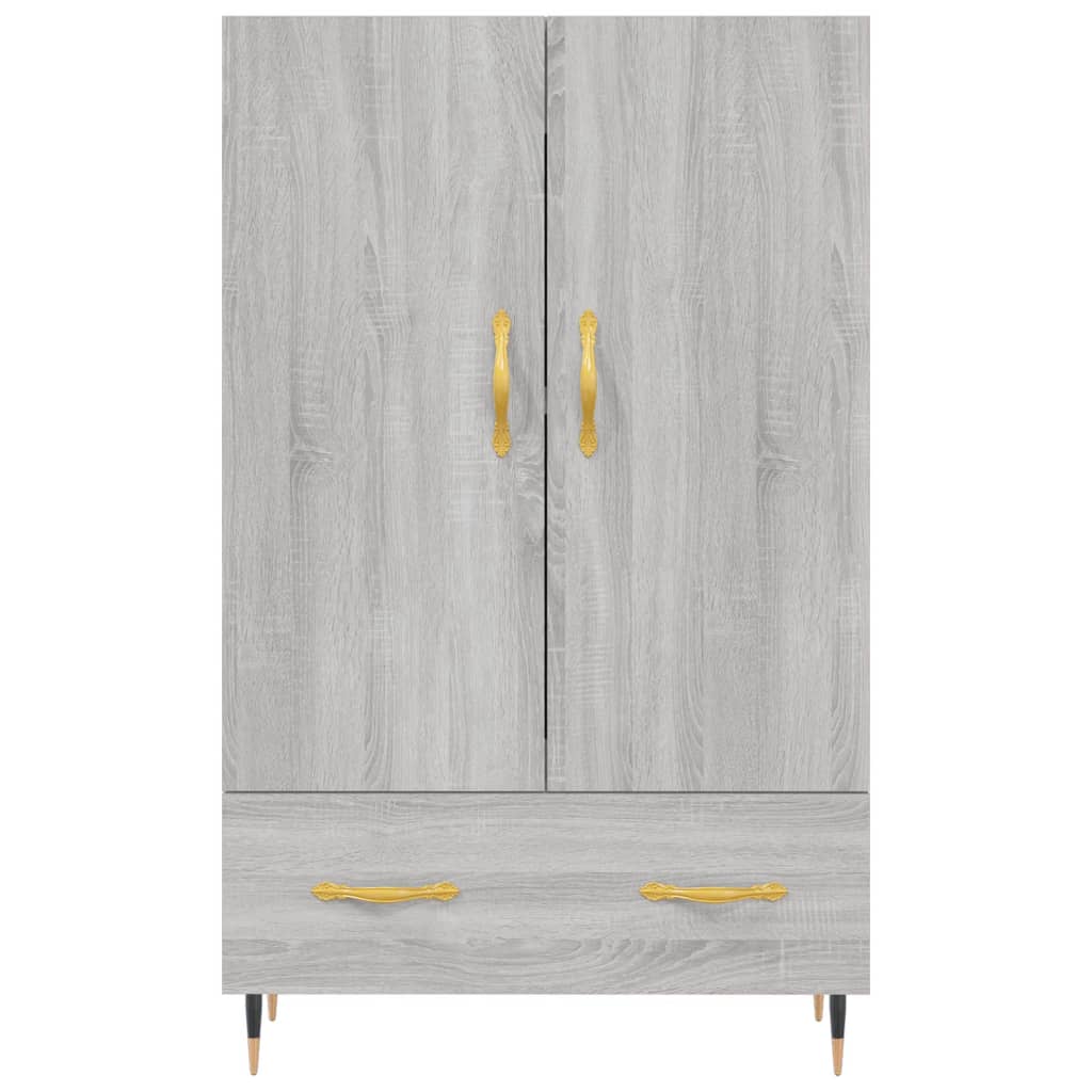 Credenza alta Sonoma grigia 69,5x31x115 cm in derivati ​​del legno