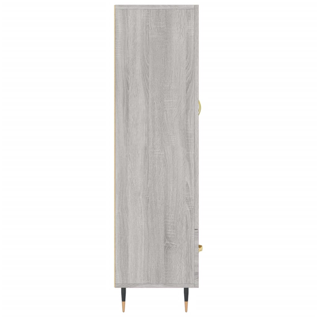 Credenza alta Sonoma grigia 69,5x31x115 cm in derivati ​​del legno