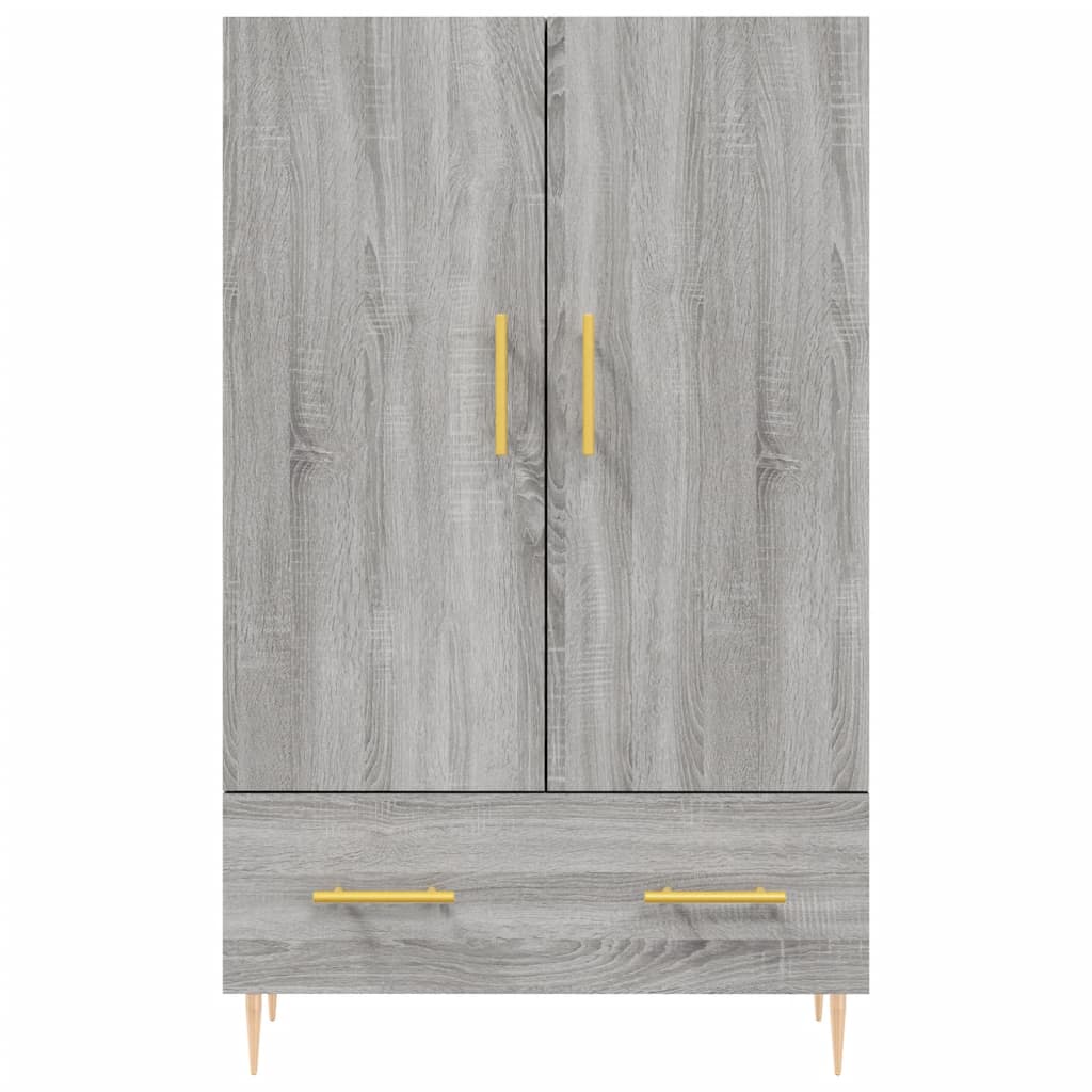 Credenza alta Sonoma grigia 69,5x31x115 cm in derivati ​​del legno