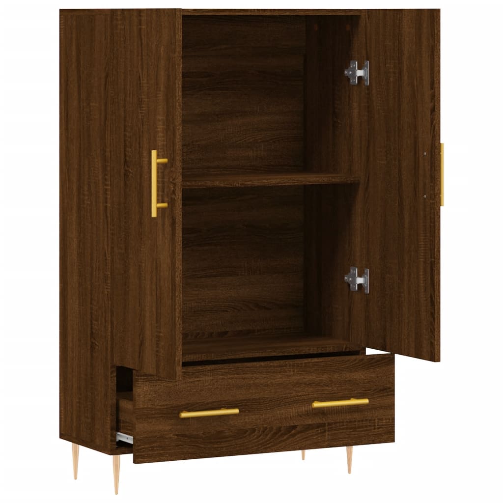 High brown oak buffet 69.5x31x115 cm Engineering wood