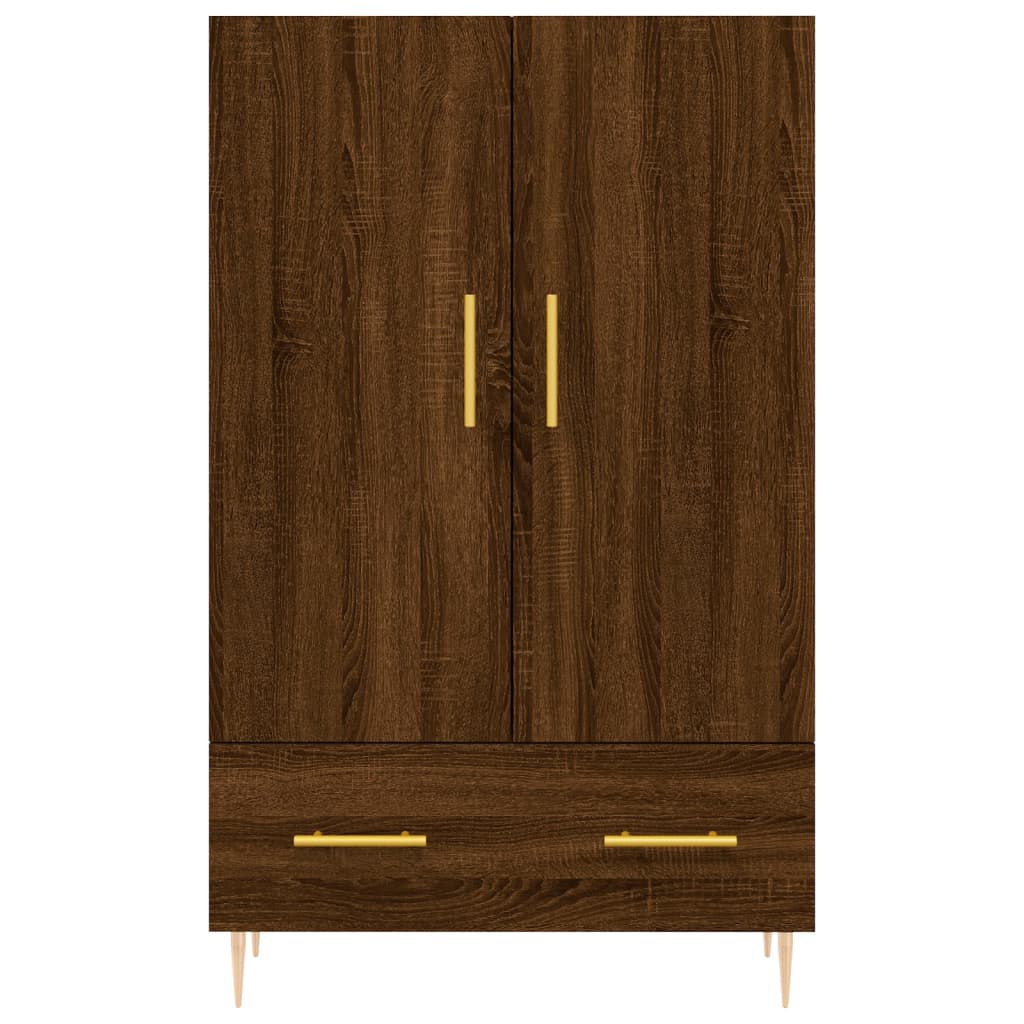 Buffet haut chêne marron 69,5x31x115 cm bois d'ingénierie