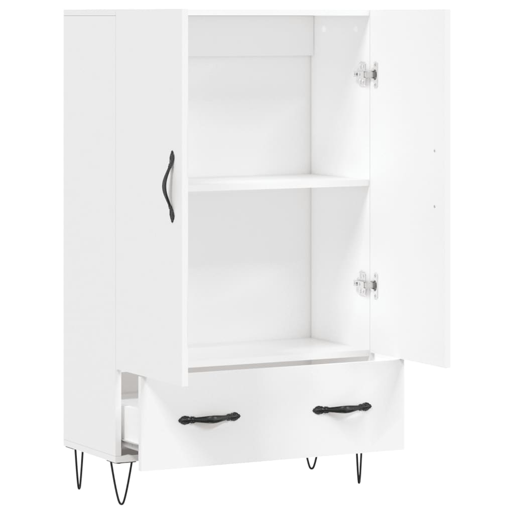 Buffet haut blanc 69,5x31x115 cm bois d'ingénierie