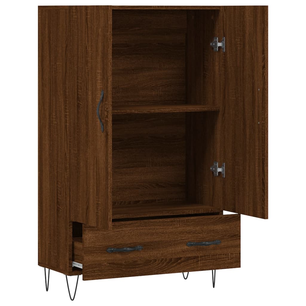 High brown oak buffet 69.5x31x115 cm Engineering wood