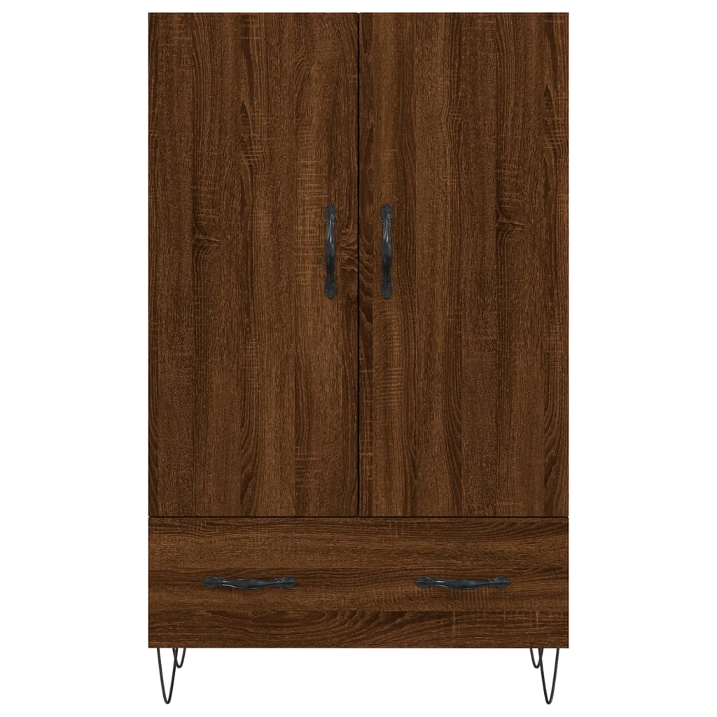 Buffet haut chêne marron 69,5x31x115 cm bois d'ingénierie