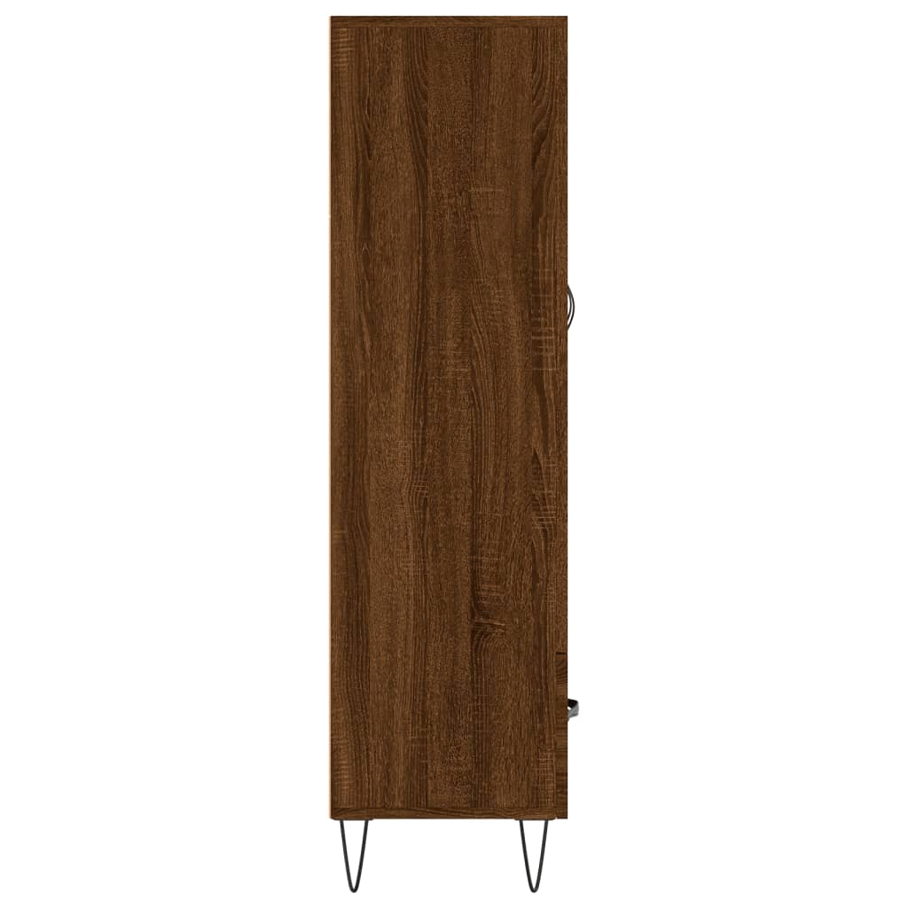 Buffet haut chêne marron 69,5x31x115 cm bois d'ingénierie