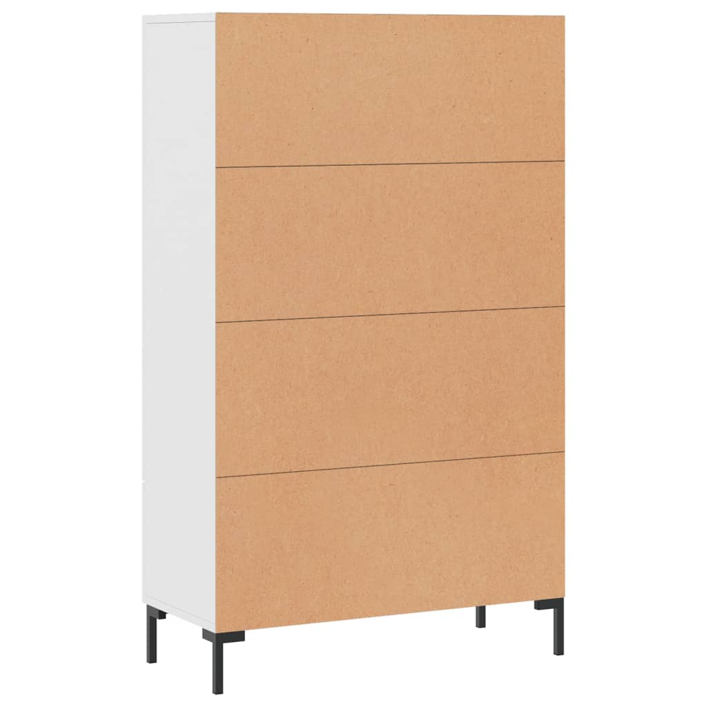 Credenza alta bianca 69,5x31x115 cm in derivati ​​del legno