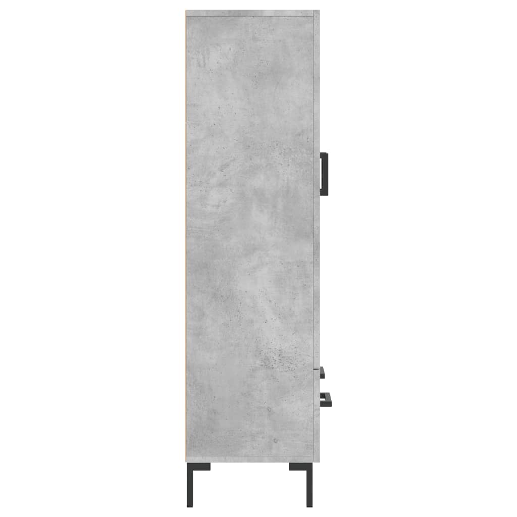 Credenza alta grigio cemento 69,5x31x115 cm in derivati ​​del legno