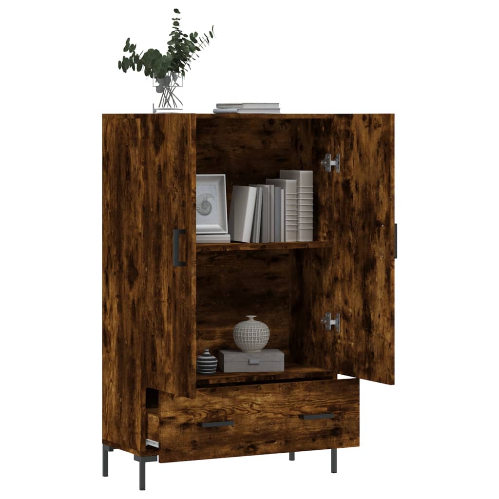 Smoked oak upper buffet 69.5x31x115 cm Engineering wood